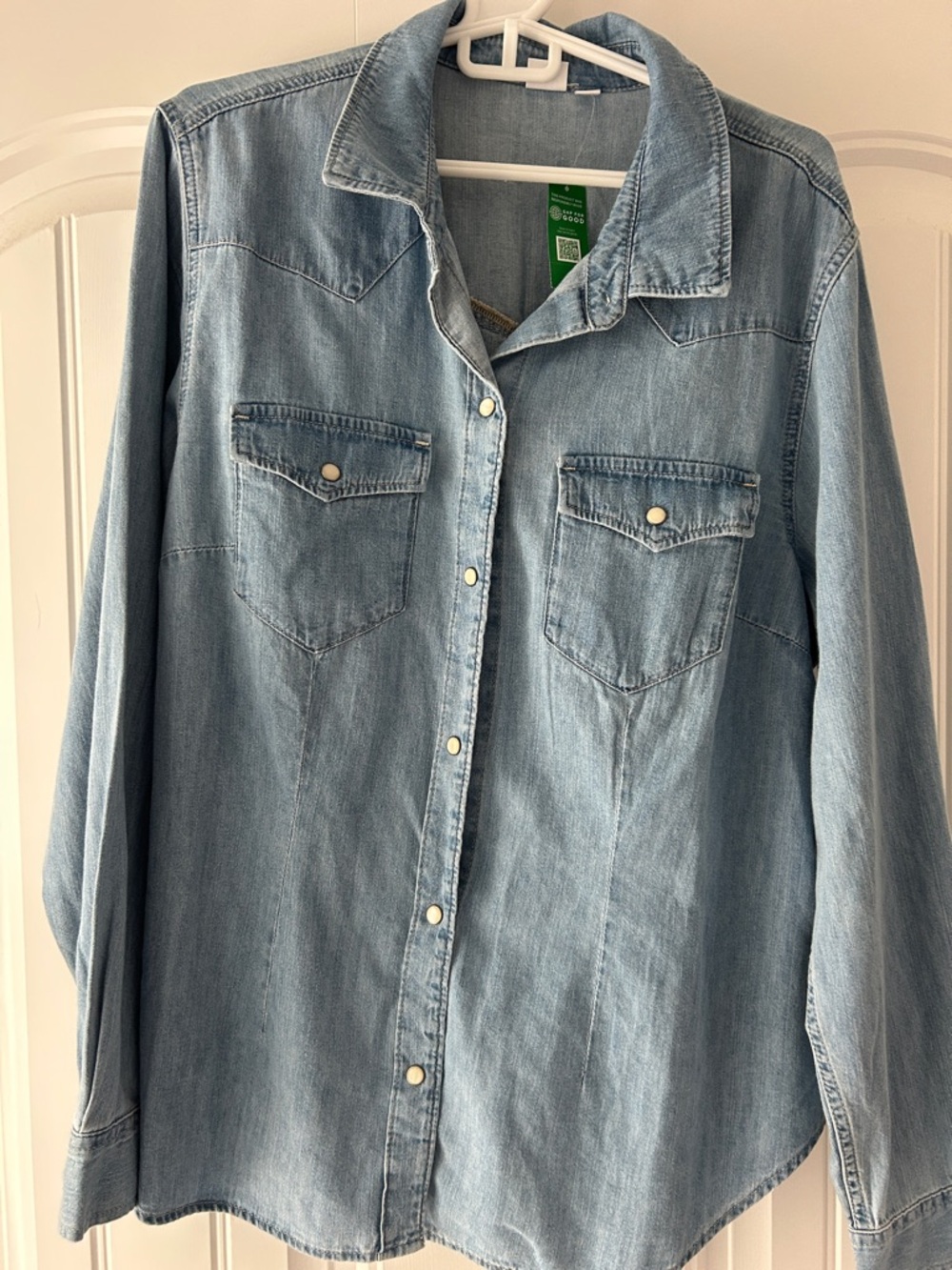 GAP Light Blue Denim Button-Down Western Shirt